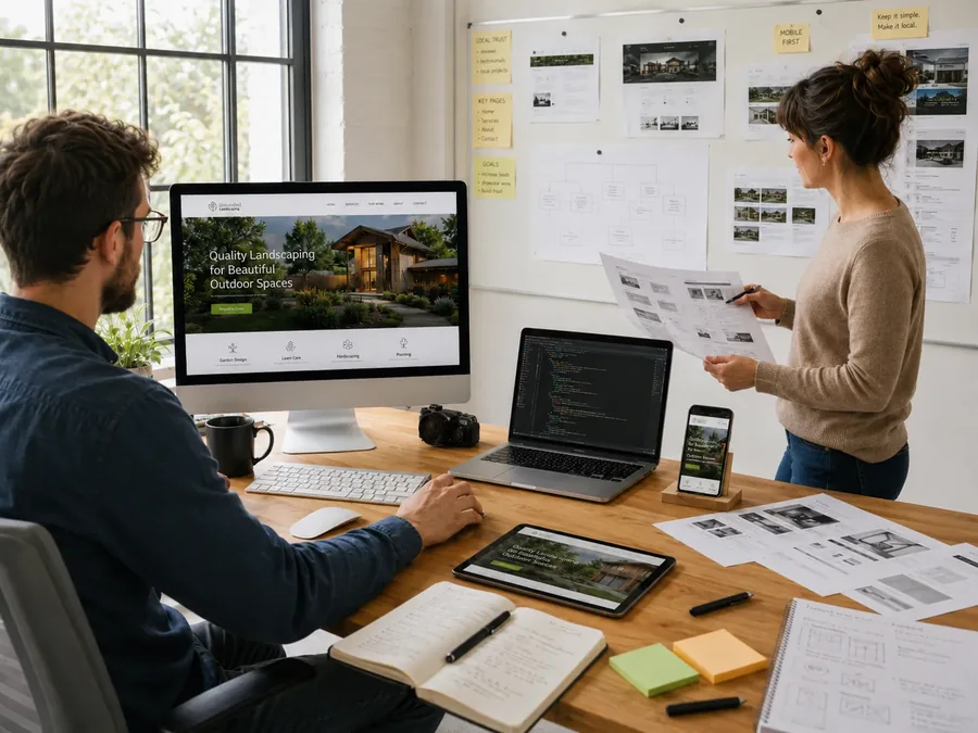Web designers building a small business website in Central Louisiana